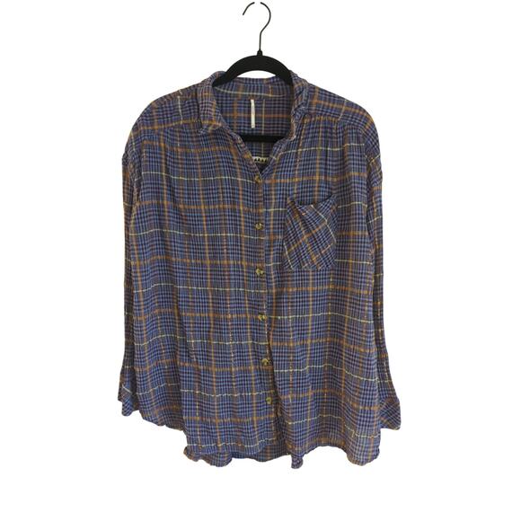 Free People Break My Stride Plaid Shirt - Size Small - Picture 2 of 6